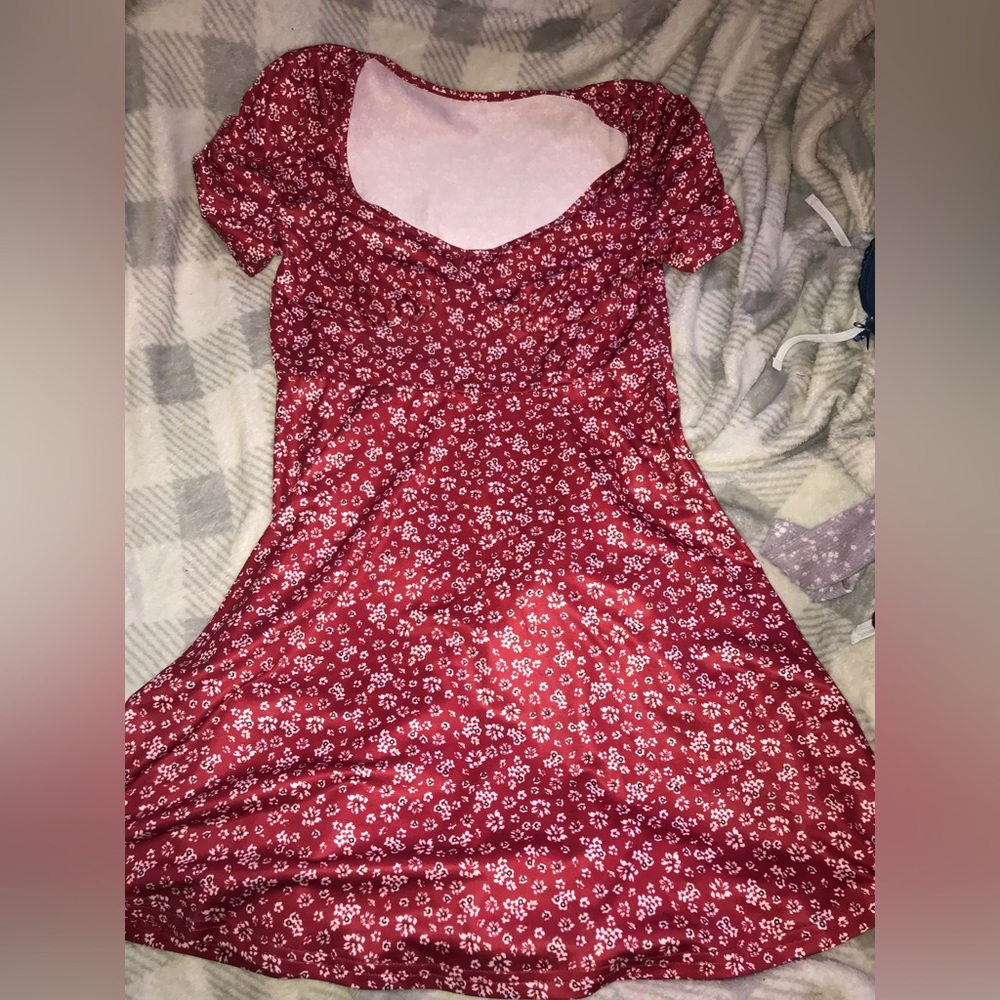 Red flowy soft stretchy summer dress